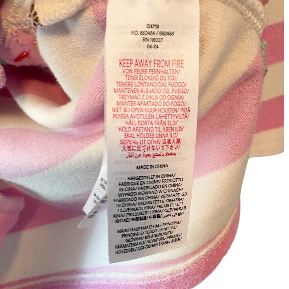 Mini Boden Girls Pink Striped Terry Cloth Ice Cream Cupcake Toweling Hoodie 5-6Y - Picture 3 of 6